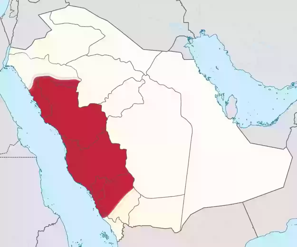 حدود المملكة العربية السعودية من جميع الجهات